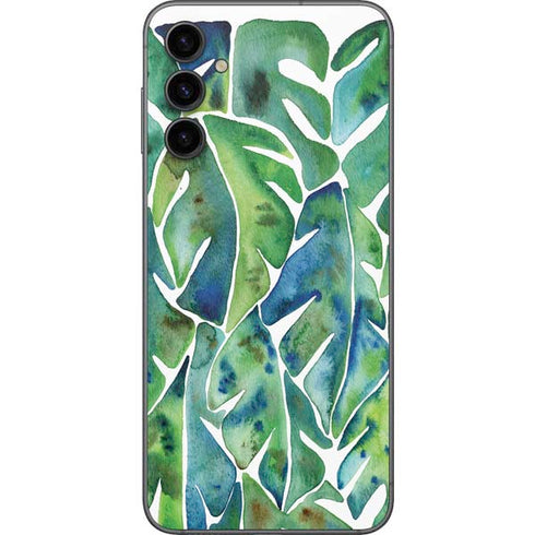 Cat Coq Tropical Leaves Galaxy A14 5G Skin